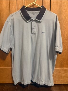Izod Light Blue Polo with Navy Contrast Collar